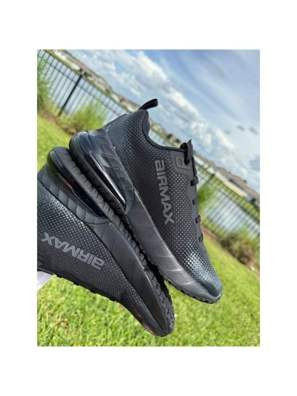 7Y | 8.5  WOMEN'S NIKE AIR MAX PHOENIX HF7052-003 ALL TRIPLE BLACK SNEAKERS